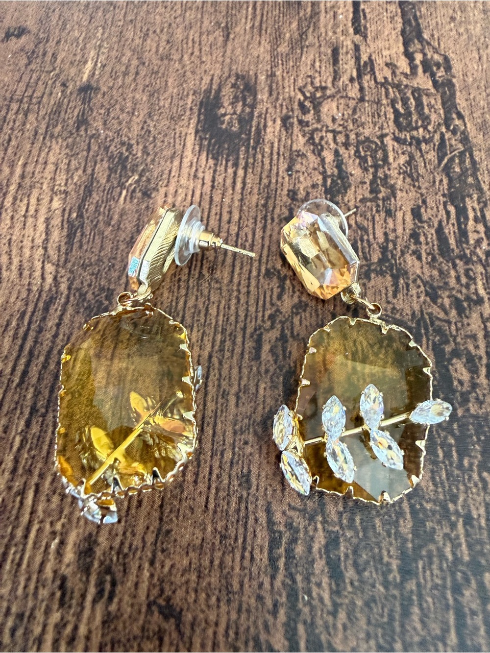 Rare Yellow Stone Statement Earrings